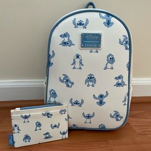 Stitch loungefly mini backpack & card holder